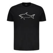 Paul & Shark Logodetalj Bomull T-shirt Black, Herr