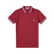 Fred Perry Vintage Polo med Blå Trim Red, Herr