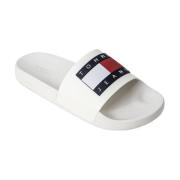 Tommy Jeans Vit Sommar Pool Slides Slip On White, Dam