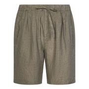 Massimo Alba Brun Linne Elastisk Midja Shorts Brown, Herr