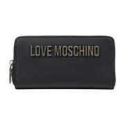 Love Moschino Elegant Dragkedja Plånbok Gray, Dam