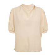 Cortana Liv, elfenbensstretch silkesblus Beige, Dam