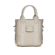 Hogan Elegant Script Shopping Bag Ivory Beige, Dam