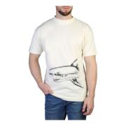 Palm Angels Logo Print Rund Hals Bomull T-shirt White, Herr