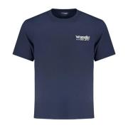 Wrangler Blå Kortärmad Logo Tee T-shirt Blue, Herr