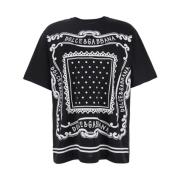 Dolce & Gabbana Bandana Print Svart T-shirt Polos Black, Herr