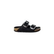 Birkenstock Svart Buckle Slider Sandal för Kvinnor Black, Dam