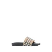 Burberry Rutigt Mönster Slides Modell 8056942 Brown, Herr