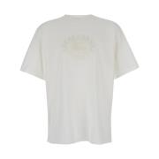 Burberry Vit Logobroderad Crewneck T-shirt White, Herr