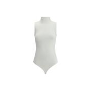 Wolford Mock Neck Bodysuit White, Dam