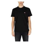 Tommy Jeans Svart Bomull Rund Hals T-shirt Black, Herr