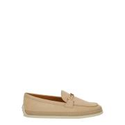 Tod's Beige Läderloafers med Snördetalj Beige, Dam