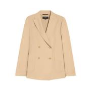 Max Mara Beige Ylleblandning Nervoso Jacka Beige, Dam