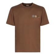 Emporio Armani Blommig Fred Crew-neck Bomull T-shirt Brown, Herr