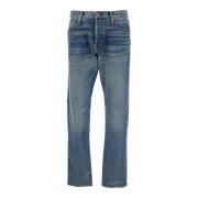 Tom Ford Blå Denim Five Pocket Jeans med Logo Patch Blue, Herr