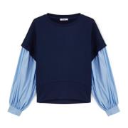 Motivi Ballongärm Kombi Sweatshirt Blue, Dam