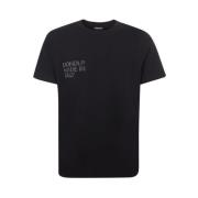 Dondup Svart Logo Print Crew-neck T-shirt Black, Herr