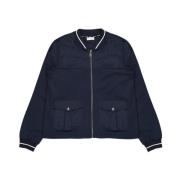 Liu Jo Blå Zip-Up Bomber Style Sweatshirt Blue, Dam