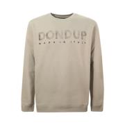 Dondup Grön Crew-neck Sweatshirt med Logo Print Green, Herr