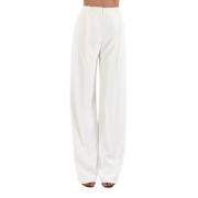 Elisabetta Franchi Crepebyxor med satin detaljer White, Dam