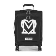 Love Moschino Liten Nero/Bianco Nylon Trolley Black, Dam