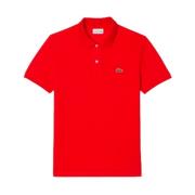 Lacoste Slim Fit Bomull Polo Skjorta (Röd) Red, Herr