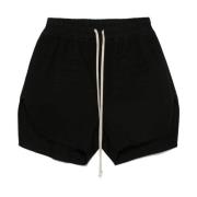 Rick Owens Svarta Elastiska Shorts med Dragsko i Midjan Black, Herr