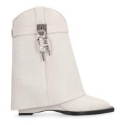 Givenchy Shark Lock Cowboy Ankelstövlar White, Dam