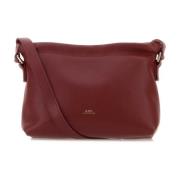 A.P.C. Burgundy Ninon Crossbody Väska Red, Dam