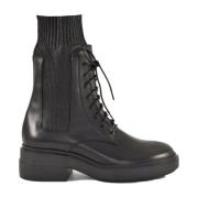 Vic Matié Läder Ankelboots med 5 cm Klack Black, Dam