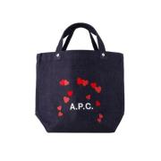 A.P.C. Bomull handvskor Blue, Dam