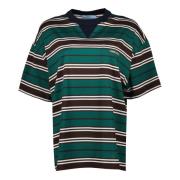 Prada Randig Casual T-shirt Vår-Sommar 2025 Multicolor, Dam