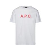 A.P.C. James Logo Ekologisk Bomull T-shirt White, Herr