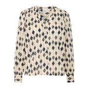 ICHI Elegant Eclipse Ikat Blus Multicolor, Dam