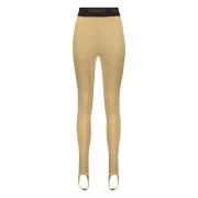 AMBUSH Prestanda Leggings med dragkedjeficka Brown, Dam