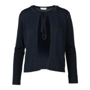 Ballantyne Elegant Cardigan med Viskos och Polyester Blue, Dam