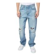 Hugo Boss Blå Baggy Nate Denim Jeans Blue, Herr