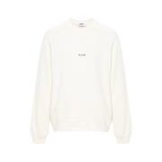 MSGM Logo Print Crewneck Sweater Beige Beige, Herr