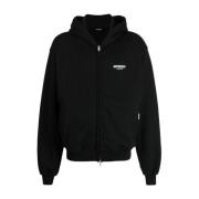 REPRESENT Logo Zip Hoodie Black, Herr