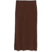 SOEUR Chokladbrun elastisk midja kjol Brown, Dam