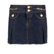 CELINE Denimkjol med Kedjebroderi Blue, Dam