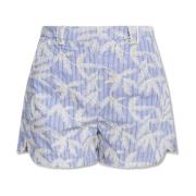 Munthe Shorts med spetsmönster Fidelma Blue, Dam