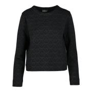 Emporio Armani Stilig Sweatshirt Bomullsblandning Elastan Black, Dam