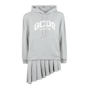 GCDS Logo Hoodie Mini Klänning Gray, Dam