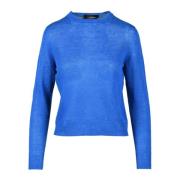 Max Mara Weekend Lin Stickad Topp Blue, Dam