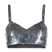 P.A.R.O.S.H. Ärmlös Bustier Topp Gray, Dam