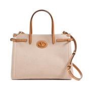 Valentino Garavani Stilren Antibes Medium Toteväska Beige, Dam