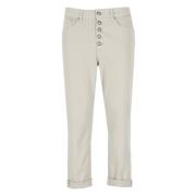 Dondup Beige Bomullsjeans med Juvelknappar Beige, Dam