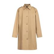 A.P.C. Single-Breasted Coats Beige, Dam