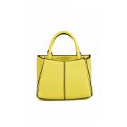 Ermanno Scervino River Tote Väska med Dragkedja Stängning Yellow, Dam